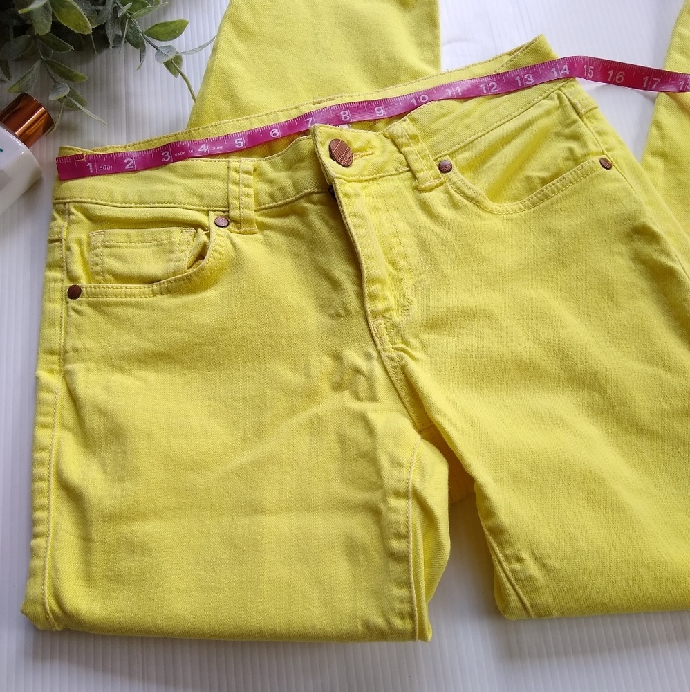 CABI #760 limon Bree cropped straight leg jeans - Picture 4 of 8